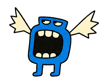 青い羽のキャラクター